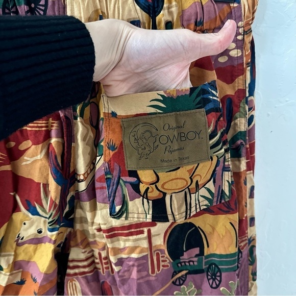 Original Cowboy Pajamas Sleep Pants Western Drawstring Small Made in Texas - Picture 4 of 5